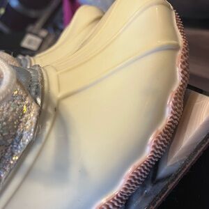 Stylish Women's Cream and Silver Shoes